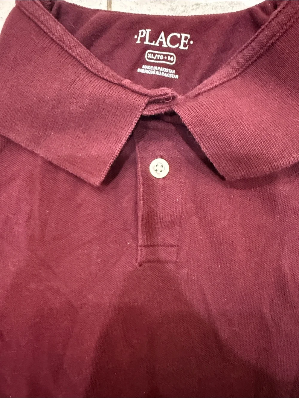The Children's Place Maroon Short Sleeve Polo